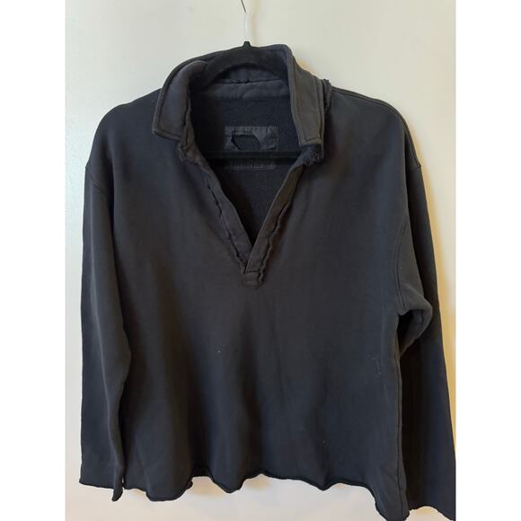 Frank & Eileen Patrick Black Triple Fleece Henley - L - Picture 2 of 5
